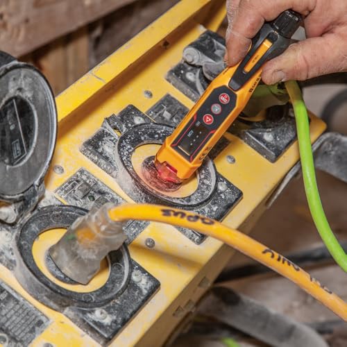 Klein Tools NCVT-6 Non-Contact Volt Tester, 12 - 1000V AC Pen with Integrated Laser Distance Measure, LED and Audible Alarms, Pocket Clip - style: with Laser Distance Meter