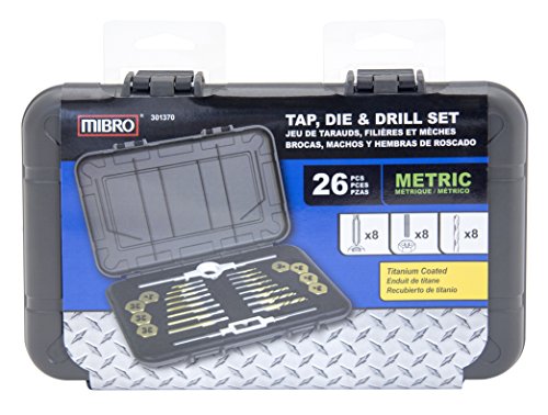 Mibro | 26 Piece Titanium Nitride Coated Tap, Die, and Drill Set, Metric