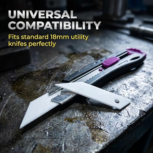 18mm Ceramic Utility Knife Blades Refills, 12 Pack - 30 Degree Snap Off Replacement Blades for Box Cutters, Never Rusts, Non-Magnetic, Non-Conductive Craft Knife Blade - color: 18mm/30 Degrees