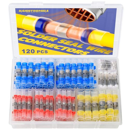 haisstronica 120PCS Solder Seal Wire Connectors Kit, 4 Colors/4 Sizes