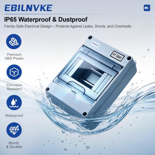 5 Way Circuit Breaker Box, Waterproof Distribution Protection Box - color: HT, size: 5 Way 160x120x92 MM