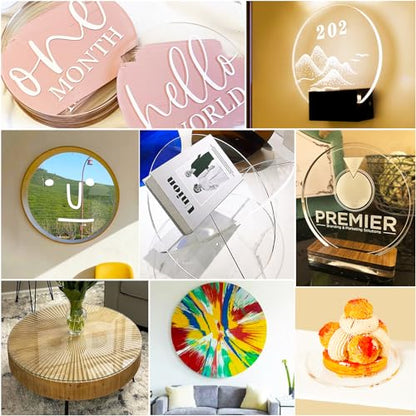 2 Pieces 1/4" Clear Circle Acrylic Sheet,6 Inch Diameter Plexiglass Sheets Round for Cake Discs,Plexiglass Table Top, Backdrops and DIY Display Projects Craft - size: 6 Inch Diameter, 1/4" Thick