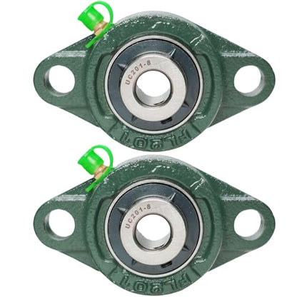 2 Pack UCFL201-8 Pillow Block Bearing - Flange Mounted Pillow Block Bearings - Bearing Steel Bearings with 1/2" Bore - Self Alignment - style: UCFL201-8