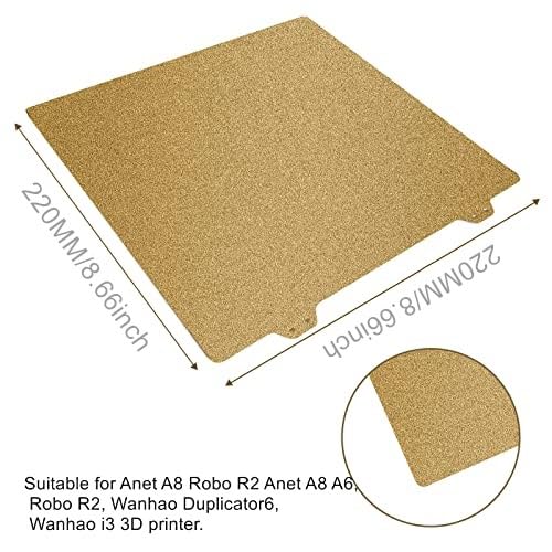 Double Sided Textured PEI Sheet,3D Printer Parts Printing Plate Frosted PEI Surface 220x220 mm for Anet A8 A6 Robo R2 Wanhao Duplicator6, Wanhao i3 3D Printer(Without Magnetic Bottom Sheet) - size: Double Sided 220x220 mm