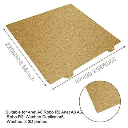 Double Sided Textured PEI Sheet,3D Printer Parts Printing Plate Frosted PEI Surface 220x220 mm for Anet A8 A6 Robo R2 Wanhao Duplicator6, Wanhao i3 3D Printer(Without Magnetic Bottom Sheet) - size: Double Sided 220x220 mm