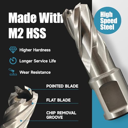 1PC M2 HSS Annular Cutter 3/4" Dia 1" Cutting Depth 3/4" Weldon Shank - size: 1-piece 3/4", style: HSS 1" Cutting Depth