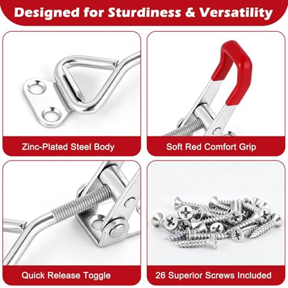 6-Pack 4001 Toggle Clamps, Adjustable Latches, 330 lb Capacity