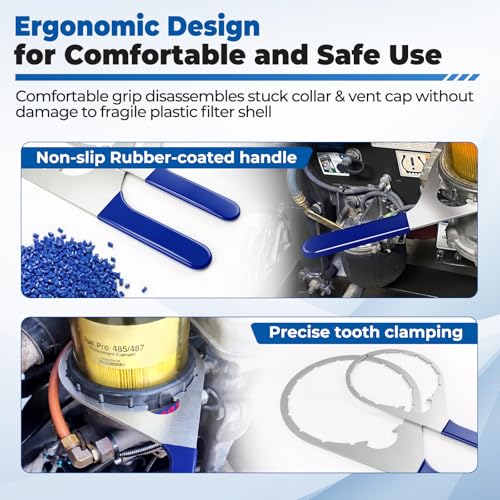 6 & 8 in Collar Vent Cap Fuel Filter Wrench for Davco Fuel Pro, Anti-slip