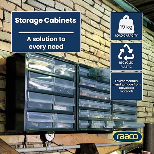 Raaco Steel Storage Cabinet, Compact 30-Drawer (C6-30), Tool Organizer - size: Compact-30D