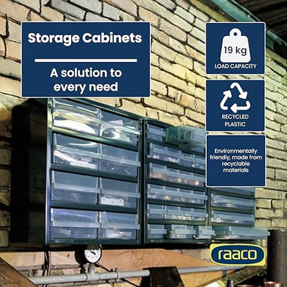 Raaco Steel Storage Cabinet, Compact 30-Drawer (C6-30), Tool Organizer - size: Compact-30D