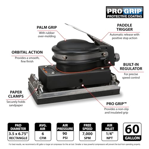 Performance Tool M569DB Jitterbug Pneumatic Orbital Air Sander