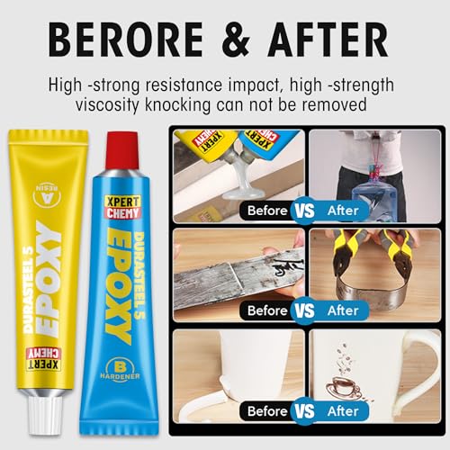 2 Part Epoxy Glue, 5 Minute Epoxy Adhesive, Rapid Cure Golf, Wood, Plastic and Metal etc, Waterproof & Extra Strength, High Temperature Resistance, 2 x 20g, Clear - color: Clear