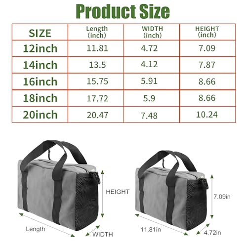 12" Tool Bag, Small Capacity Tool Bags for Men, Canvas Tools Organizer Bag - color: Gray, size: 12 Inch
