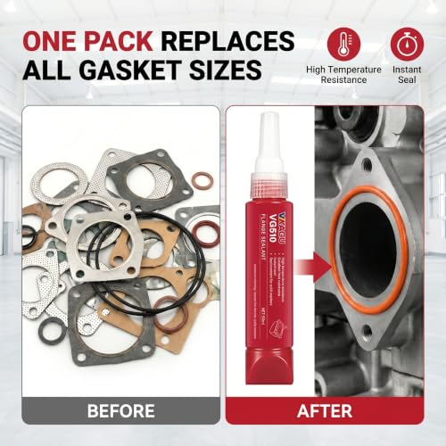 VG510 High Temp Gasket Maker & Anaerobic Flange Sealant, Instant Seal for Heavy Machinery, Fleet Repair & Plant MRO, Fluid Resistant, 50ml, 12-Pack Bulk - style: 50ml-12 Pack