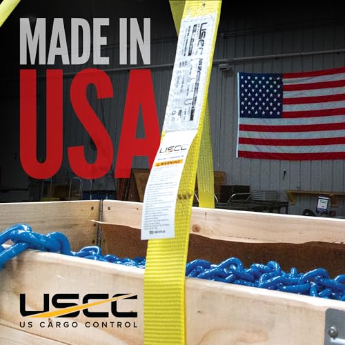 US Cargo Control Nylon Lifting Sling 2" x 10', 2-Ply Eye to Eye Slings (Made in USA) - 4,960 LBS Choker, 6,200 LBS Vertical, 12,400 LBS Basket Capacity - Lift Straps for Lifting & Rigging - size: 2in x 10ft (2-Ply)