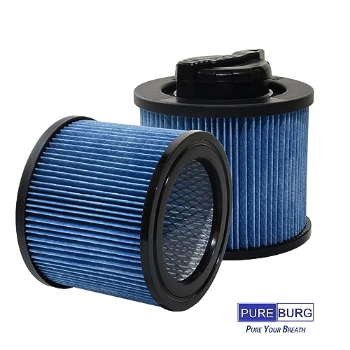 PUREBURG DXVC4002 Cartridge Filter Compatible with DEWALT DXV04T DXV05P DXV05S DXV08S DXV06G 4 Gallon Wet & Dry Shop Vacuum,2-Pack HEPA WASHABLE Dust Clean