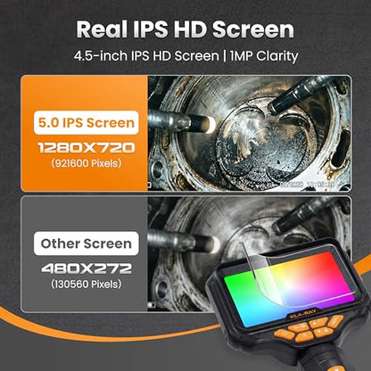 US23-MD62 Two-Way Articulating Borescope with Light, Industrial Endoscope Inspection Camera with 6.2mm Articulated Probe, Flexible Mechanic Snake Scope for Automotive Engine - 3.3FT - style: Articulating Borescope