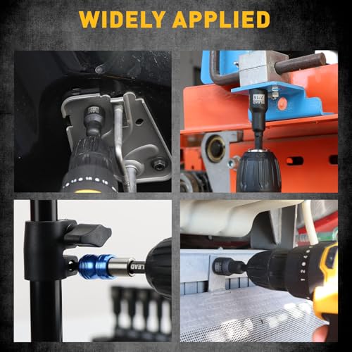 22-Piece Magnetic Nut Driver Set, Metric & SAE (5-13mm & 1/4"-9/16"), 65mm Long, 1/4" Hex Shank Drill Socket Set, Wing Nut-Driver Bit, Quick-change Extension, Magnetic Aluminum Storage Rail - color: 22-piece Nut Driver Set