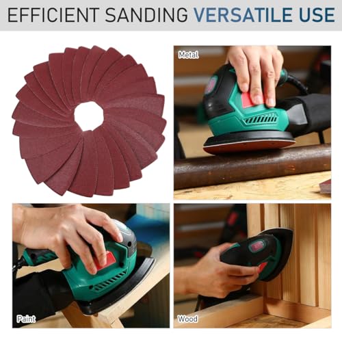 Triangle Sanding Pads 3.26 in Self Adhesive Sand Paper for Oscillating Tool Detail Sander Sandpaper for Corner Access Multi Tool Sanding Pad for Woodworking and Surface Prep