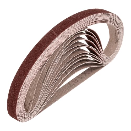 HARFINGTON 1/2 x 18 Inch Sanding Belts, 10 Pcs 120 Grits Aluminum Oxide - size: 1/2x18 inch(120 grit)