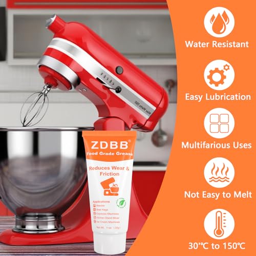 ZDBB Food Grade Grease for Kitchenaid Stand Mixer Odorless Food Grade Equipment Lubricant with PTFE Espresso Machine Grease Sanitary Lubricant for Beer Kegs, Meat Slicer, Grinders, 1 oz 1-Pack - color: Grease for Stand Mixer, size: 1-Pack