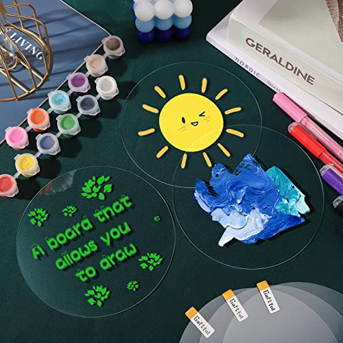 Gartful Clear Acrylic Discs - 6 inch, 10 Pieces Round Acrylic Sheets, 1/25" Thick Transparent Plexiglass Circle Panel, Plastic Disk For Signs, Craft Project, Painting, Milestone Markers, DIY Ornament - size: 0.04" Thick - 6 inch / 10x