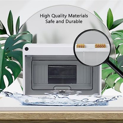 8 Way Circuit Breaker Box, IP65 Waterproof, for Indoor and Outdoor - style: 8 WAY-7.9*6.1*3.7Inch