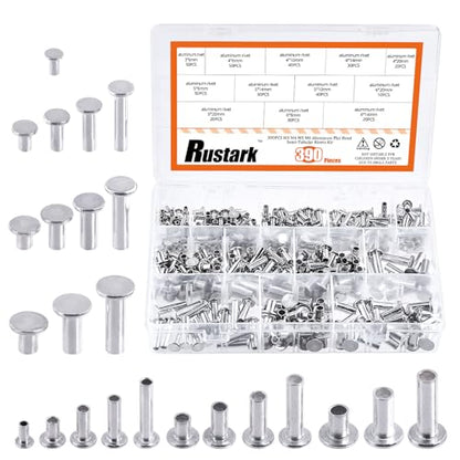 Round Flat Head Rivet Nuts Stud Rivet Semi-Tubular Silver Tone for Household Automobile Industry (M3 M4 M5 M6)