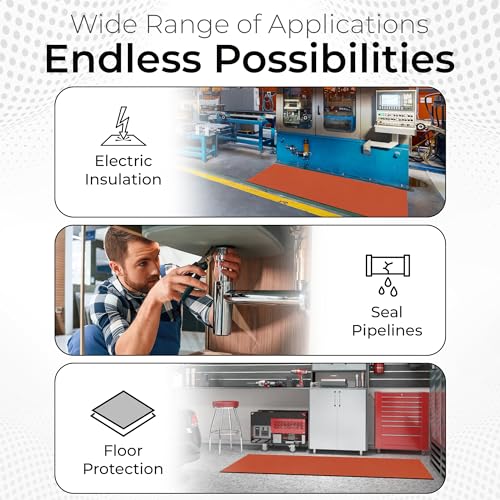 Exactly Rubber - Commercial Grade Silicone Sheet, 60A Durometer Silicone Mat, -80 to 450°F Temperature Resistant Rubber Mat, Rubber Sheet with 350% Elongation, Made in The USA, 1/16 x 9" x 12", Red - color: Red, size: 1/16 x 9 x 12