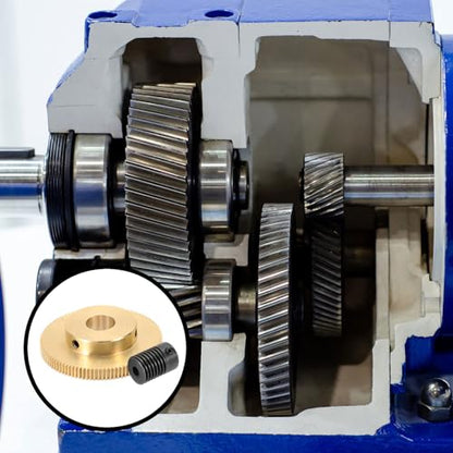 uxcell Worm Gear Set 100T 0.5 Module 100:1 Reduction Rate, Right Rotation Drive Gear Box Wheel Reduce Transmission Part (Brass Gear-12mm Bore, #45 Steel Rod 4mm Bore) - size: Gear-12mm, Rod-4mm Bore, style: 0.5M-100T
