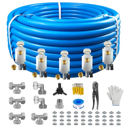 Compressed Air Line Kit, 3/4" x 50' 120’&200'&300' HDPE-Aluminum-HDPE Piping, Air Line Hose, Air Hose Kit with Air Compressor Accessories and Airline Tubing - size: 200ft