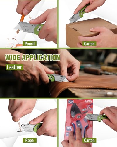 WORKPRO Box Cutter, Utility Knife, Green - color: Green