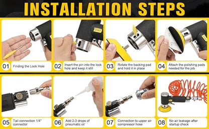 SI FANG Mini Air Sander 1/2/3 Inch Pneumatic Small Random Orbital Polisher - style: 1"2"3" Sander Kit