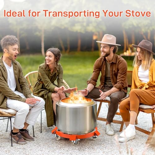 55 Gallon Drum Trash Can Dolly, Heavy Duty 1250 Lb Capacity Steel Frame with 5 Swivel Casters, Drum Dolly Cart Round for Warehouse Barrel Bucket Handling, 24 Inch Diameter, 2 Pack - size: 5 wheels