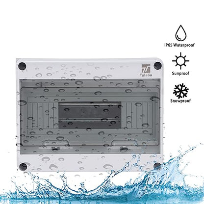 12 Way Circuit Breaker Box, IP65 Waterproof, for Indoor and Outdoor - style: 12 WAY-10*7.9*4.3 Inch
