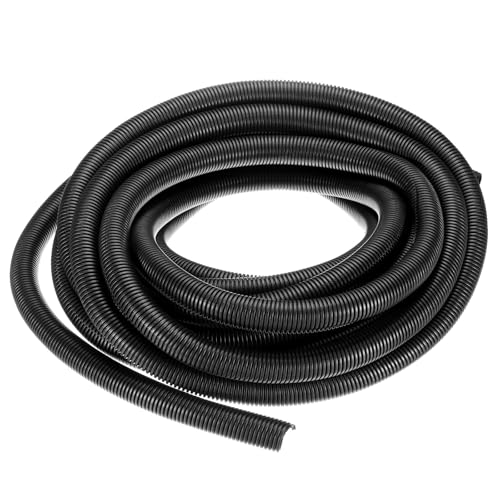uxcell 3/4 Inch x 33 Ft Split Wire Loom Tubing, Guard Convoluted Flex, Protective Split Cable Conduit, Flexible Wire Protector Tubing, Electrical Cord Cover, Black - color: Black, size: 3/4 Inch x 33 Ft