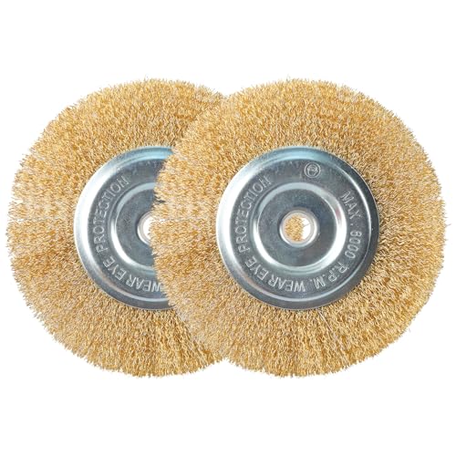 2Pcs 6" Fine Wire Wheel for Bench Grinder, with 1/2"-5/8" Arbor - style: 6"
