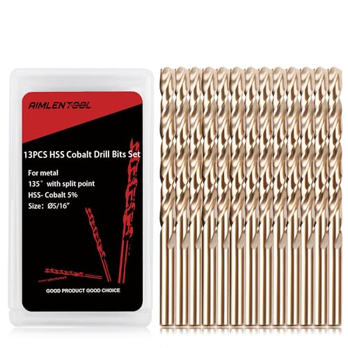 13Pcs 5/16" Cobalt Drill Bits M35 HSS Jobber Length - size: 13PCS-5/16" Cobalt Drill Bit