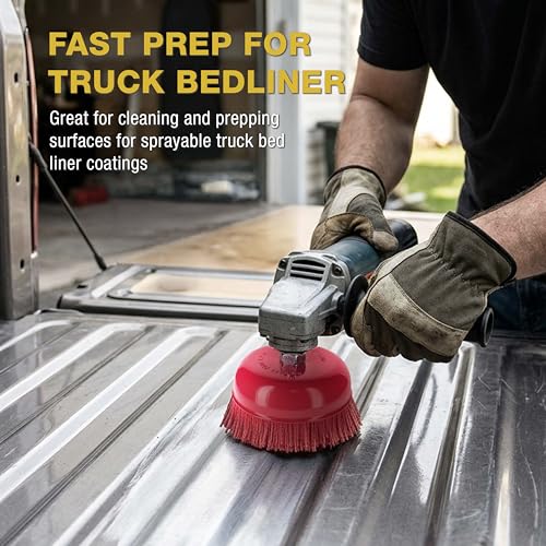 Dura-Gold 6" Abrasive Filament Nylon Bristle Cup Brush - 5/8" 11 Thread, - size: 6-inch