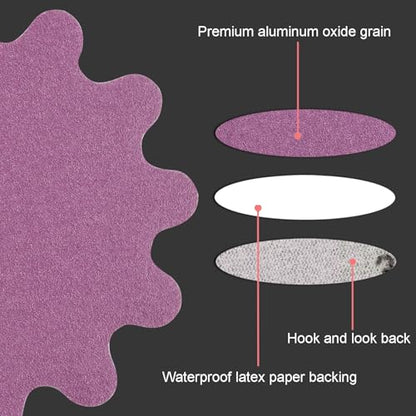 MAXMAN 2"Sanding Discs, 320 Grit Flex Edge Sandpaper, for Drill/Bowl Sander - style: 320 Grit