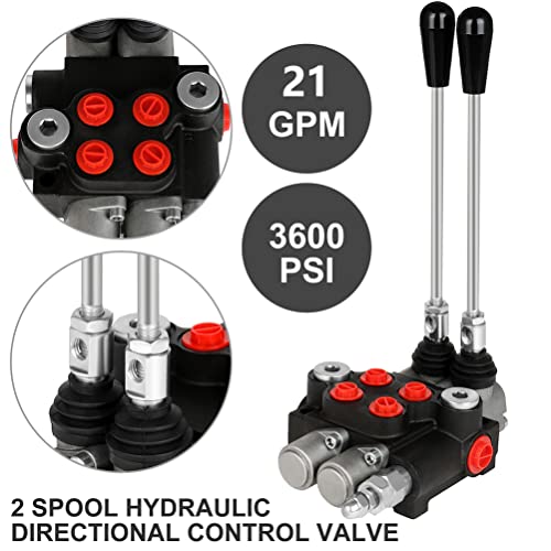 Hydraulic Flow Control Valve 2 Spool 21 GPM Adjustable Relief Valve - size: 2 Spool 21 GPM
