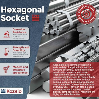 50pcs Socket Head Cap Screws 1/4"-28x1 304 Stainless Steel Silver - color: Silver, size: 1/4"-28x1"