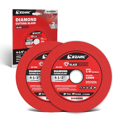 EZARC 4-1/2 Inch Diamond Blade for Tile Ceramic Glass, 7/8" Arbor, 2-Pack - size: 4.5 Inch