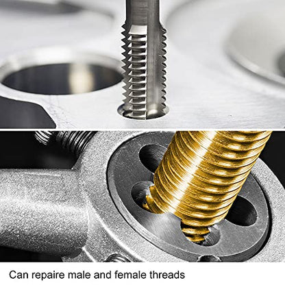 uxcell M16 x 1.5mm Metric Tap and Die Set, Machine Thread Screw Tap with Round Threading Die, Tap & Die Kit for Nut Screw Bolt Thread Repair - size: M16 x 1.5mm