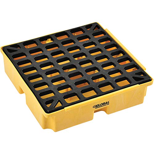 Global Industrial Low Profile Spill Containment Modular Platform, 1 Drum Capacity, 15 Gallon Liquid Capacity, 2000 Lbs Weight Capacity, 26"W x 26"D x 6-1/2"H, Yellow - style: Industrial