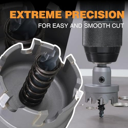 TCT Hole Cutter 1-3/4" Carbide Tipped 5mm Depth SS Iron Steel - size: 45mm | 1-3/4", style: Single Pack