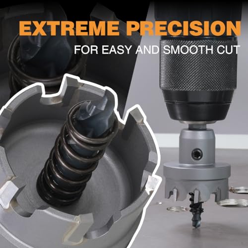 TCT Hole Cutter 1-3/4" Carbide Tipped 5mm Depth SS Iron Steel - size: 45mm | 1-3/4", style: Single Pack