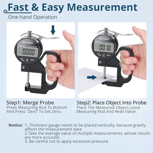 Digital Thickness Gauge 0-25.4mm,0.0005" Resolution with LCD Display - size: 0-25.4mm,0.01mm