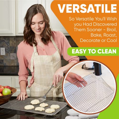 Spring Chef 11.5" x 16.5" Stainless Steel Cooling Rack for Cooking & Baking - size: 11.5"x16.5", style: 1 Pack