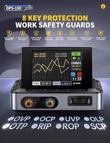 FNIRSI DPS-150 DC Power Supply Variable 30V 5A, 4-Digit IPS Flip Display - style: DPS-150